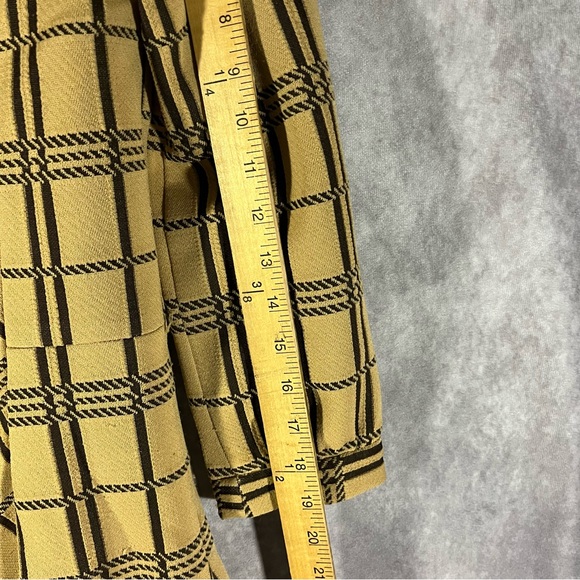 Vintage Burt Stanley Midi Dress Small S Yellow Black Stripe 60s Mod **See Desc** - Picture 6 of 10